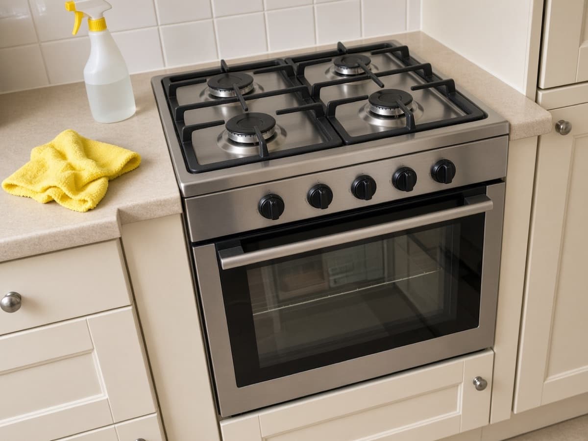 Oven and hob cleaned for a rental handover