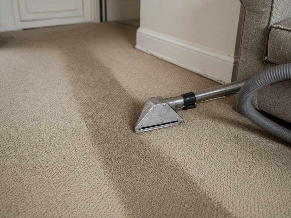 Lounge carpet after hot extraction