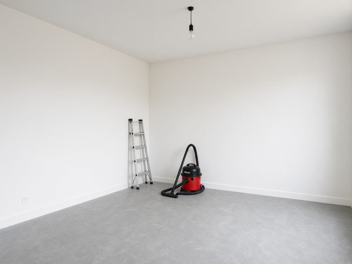 After-builders clean with dust cleared from a finished room