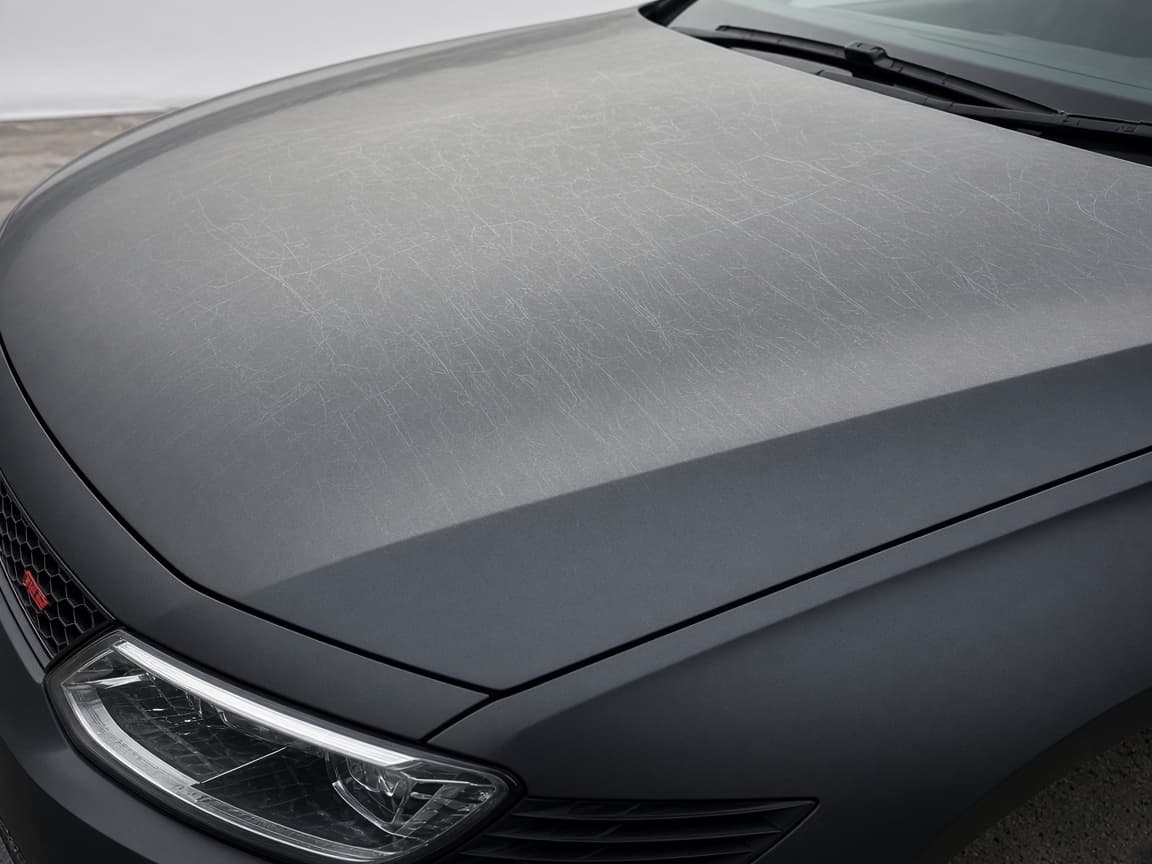 Golf GTI bonnet covered in wash swirls before correction