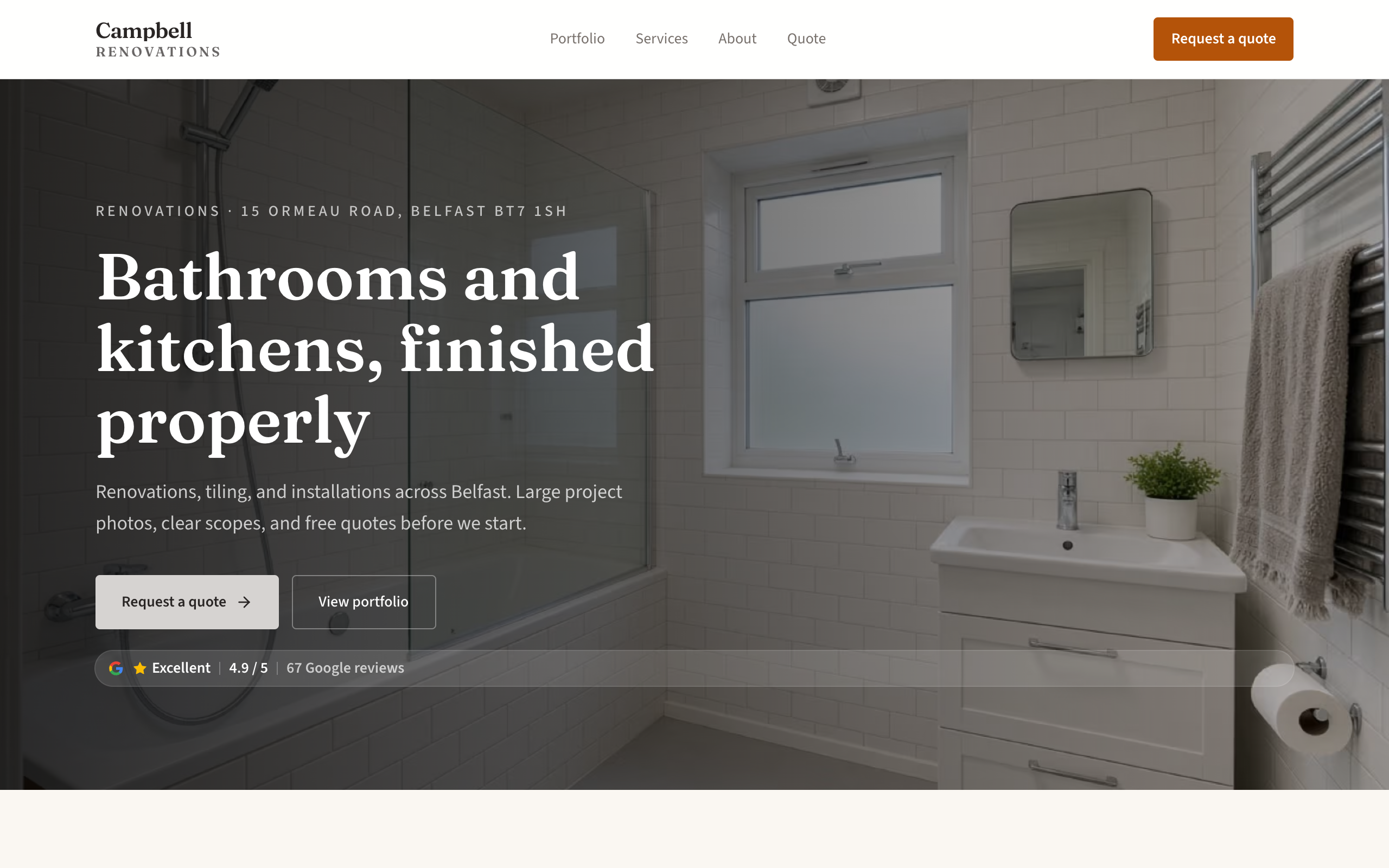 Campbell Renovations homepage preview